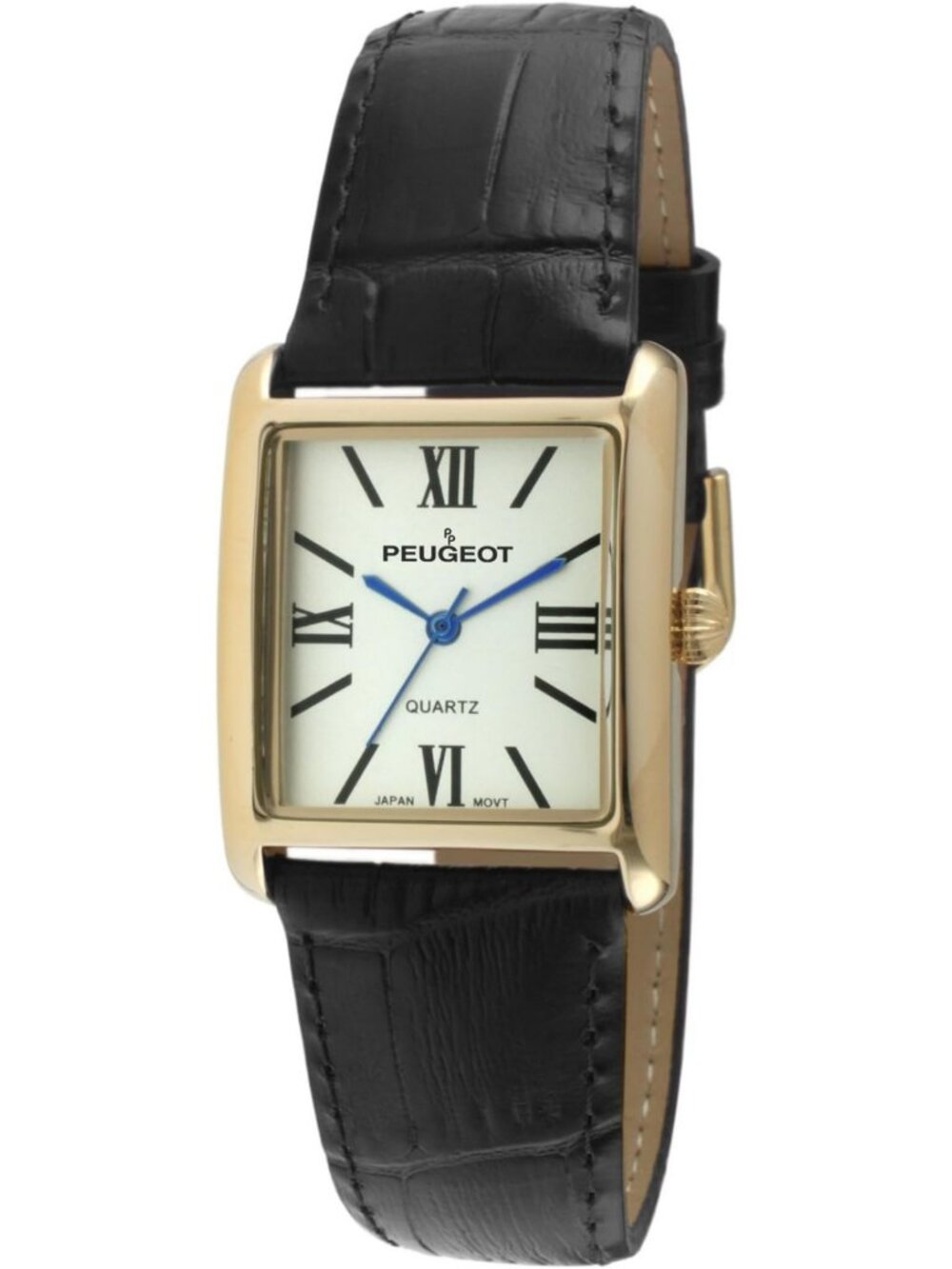 Elegant 14K Gold Plated & Silver-Tone Leather Dress Watch with Roman Numerals